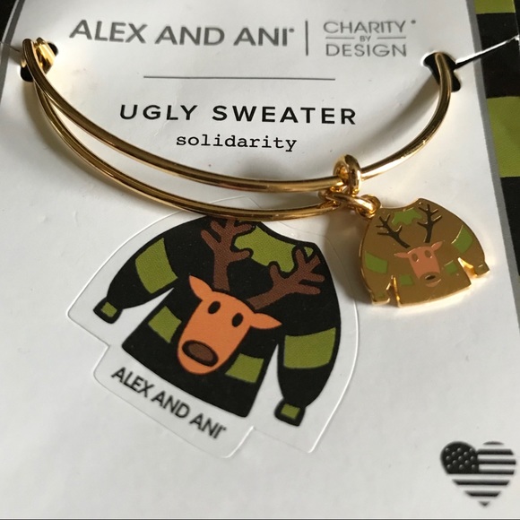 Alex and Ani Jewelry - Alex and Ani Ugly Sweater gold bangle NWT